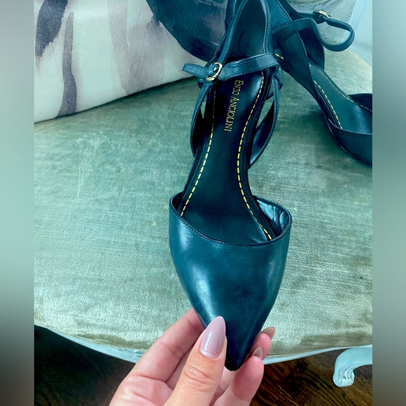 Enzo Angiolini Ankle Strap Black Heels - Picture 5 of 8